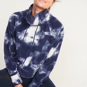 Performance Fleece Funnel-Neck Navy Sweatshirt